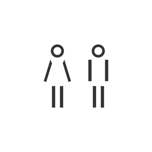 Icônes Vectorielles Homme Femme Enseigne Toilette Icône Toilettes Style Minimal — Image vectorielle