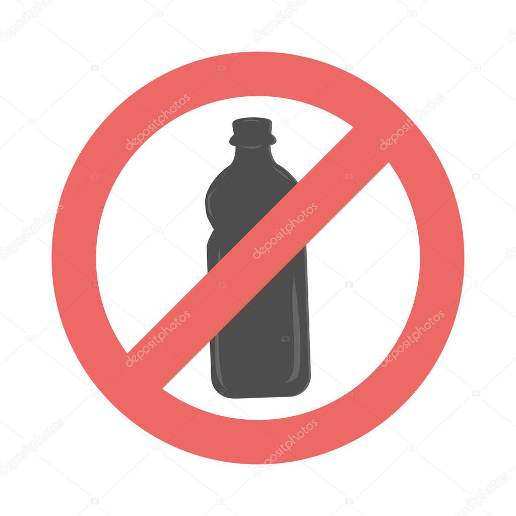 No plastic bag icon. Vector illustration flat design isolated on white background. Icon vector