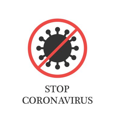 Virüs parçacık glif simgesi işaretiyle yasak. Siluet simge durdurmak. Antiviral dokunulmazlık. Negatif alan. İzole vektör çizim