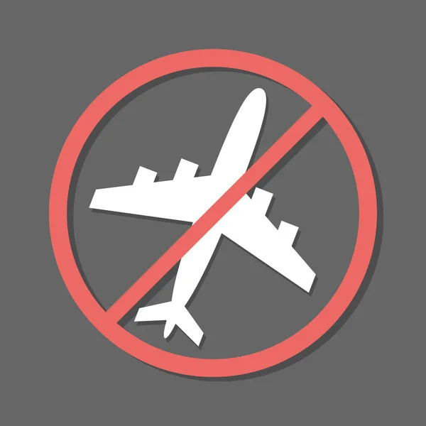 Volar Sobre Fondo Gris Prohibir Vector Signo — Vector de stock