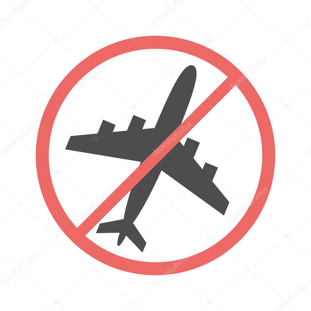 no flying on white background,prohibit sign vector.