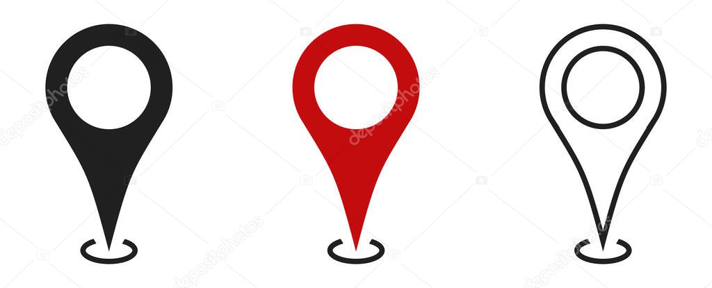 Set of location icons. Modern map markers . illustration on a white background
