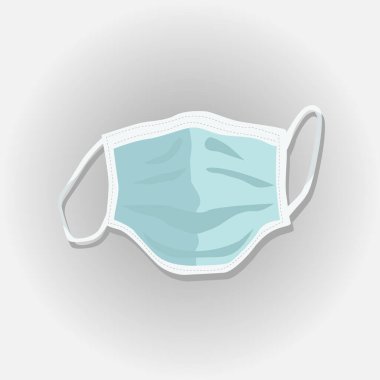 Tıbbi maske vektör simgesi beyaz arkaplanda izole edildi