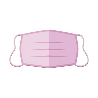 Tıbbi maske vektör simgesi beyaz arkaplanda izole edildi