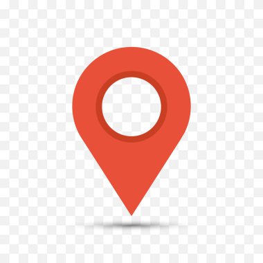 Kartlar iğnelendi. Pin konumu. Konum haritası simgesi. Pin simgesi vektörü şeffaf arkaplanda izole edildi.