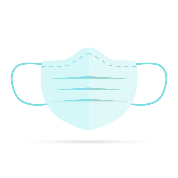 Medical mask vector icon isolated on white background