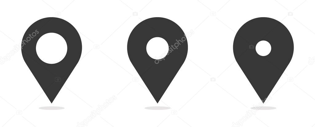 set of location icons.modern map markers. Vector illustration on a white background