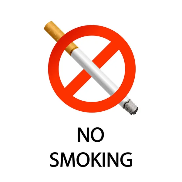 標識は禁煙です 白を基調としたイラスト — ストックベクタ