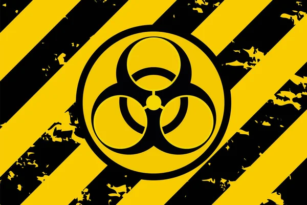 Bakteriyolojik Tehlike Işareti Covid Yok Bakteriyolojik Tehlike Koronavirüsü Kavramı Sarı — Stok Vektör