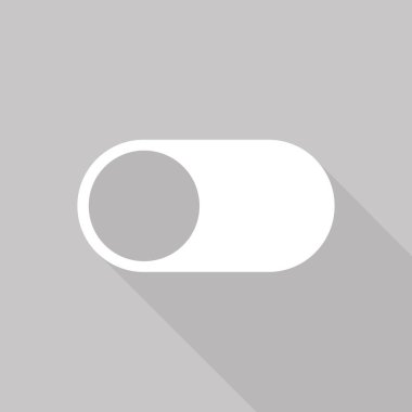 Gri arkaplanda uzun gölgeli kapatma düğmesi.