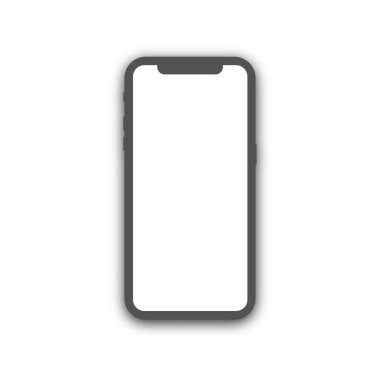 Düz bir akıllı telefon simgesi. Cep telefonu beyaz bir arkaplanda izole edilmiş. Web sitenizin tasarımı için telefon sembolü, logo, uygulama, arayüz. Vektör illüstrasyonu.