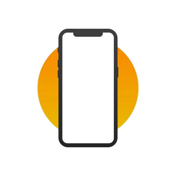 Εικονίδιο Smartphone Επίπεδο Στυλ Κινητό Τηλέφωνο Απομονωμένο Λευκό Φόντο Τηλέφωνο — Διανυσματικό Αρχείο
