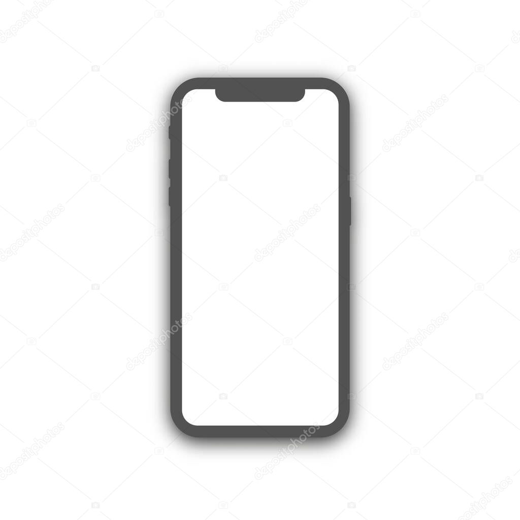 Smartphone icon in a flat style. Mobile phone isolated on a white background. Phone symbol for the design of your website, logo, application, interface. Vector illustration.