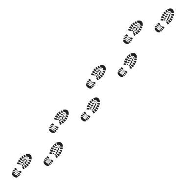 Beyaz arkaplanda izole edilmiş ayak izi simgesi. Vektör illüstrasyonu
