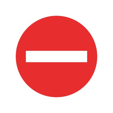 Dur işareti simgesi vektörü. Beyaz arkaplanda kırmızı uyarı işareti yok.