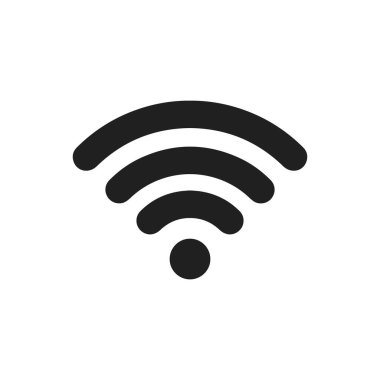 WIFI simge vektörü, kablosuz internet işareti beyaz arkaplan, düz biçim, vektör illüstrasyonu izole