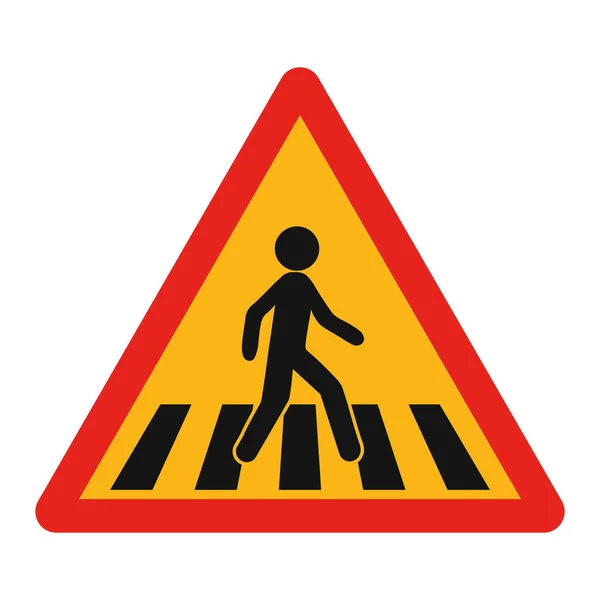 Crosswalk Symbol Flache Darstellung Des Vektorsymbols Auf Weißem Hintergrund — Stockvektor