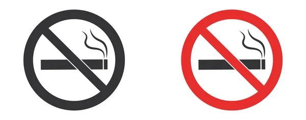 No hay señales de fumar. Icono de signo prohibido aislado en la ilustración del vector de fondo blanco — Archivo Imágenes Vectoriales