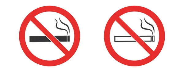 No hay señales de fumar. Icono de signo prohibido aislado en la ilustración del vector de fondo blanco — Archivo Imágenes Vectoriales