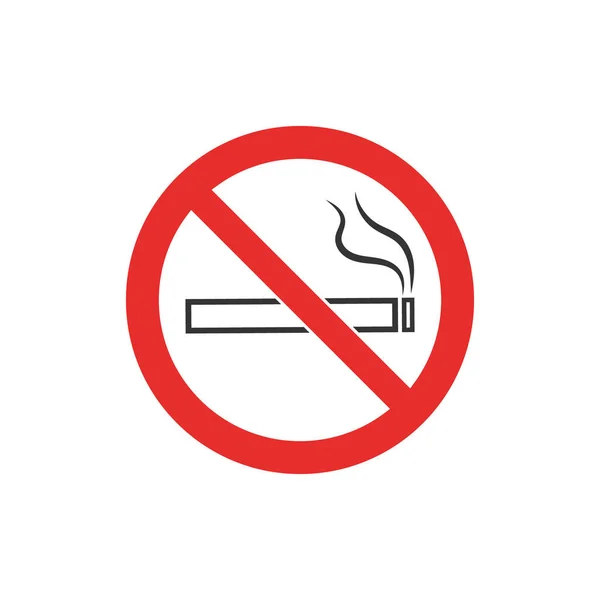 No hay señales de fumar. Icono de signo prohibido aislado en la ilustración del vector de fondo blanco — Archivo Imágenes Vectoriales