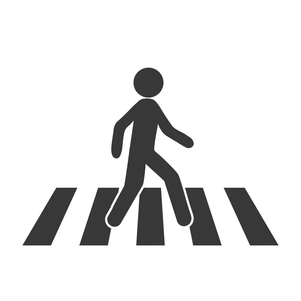 A Crosswalk ikon. Lapos crosswalk vektor ikon illusztráció elszigetelt fehér háttér — Stock Vector