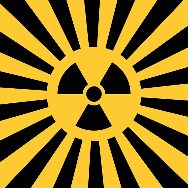 Radyoaktif Poster Nükleer Radyasyon Uyarı Simgesi Atomik Enerji Tehlike Logosu — Stok Vektör