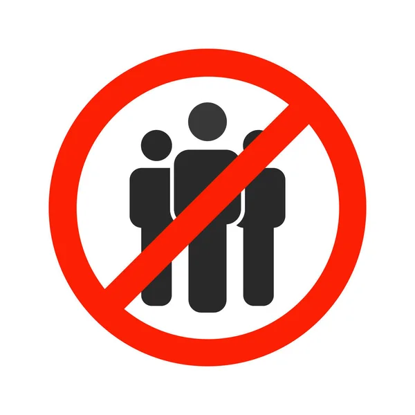 Vetor Ícone Pessoas São Proibidas Sinal Proibido Advertência Atenção Ilustração —  Vetores de Stock