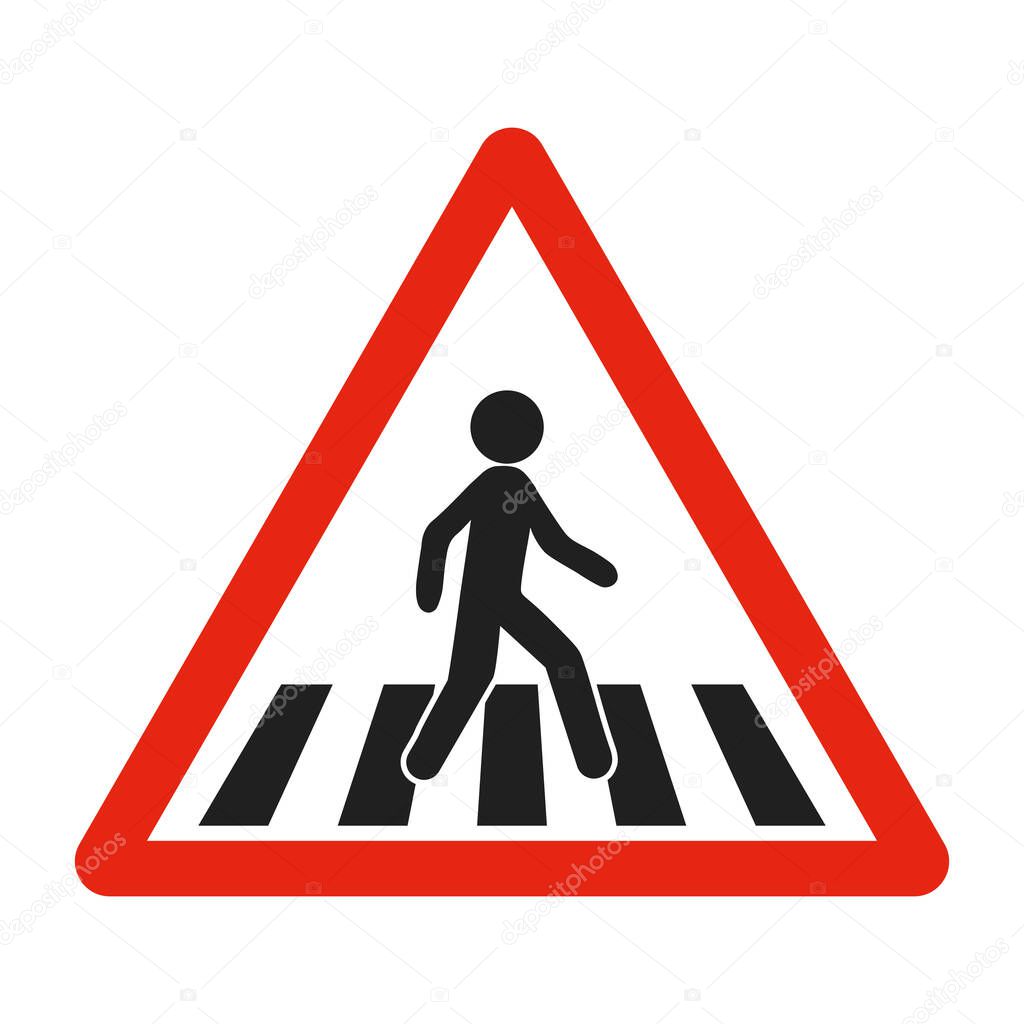 Crosswalk icon. Flat crosswalk vector icon illustration isolated on white background.
