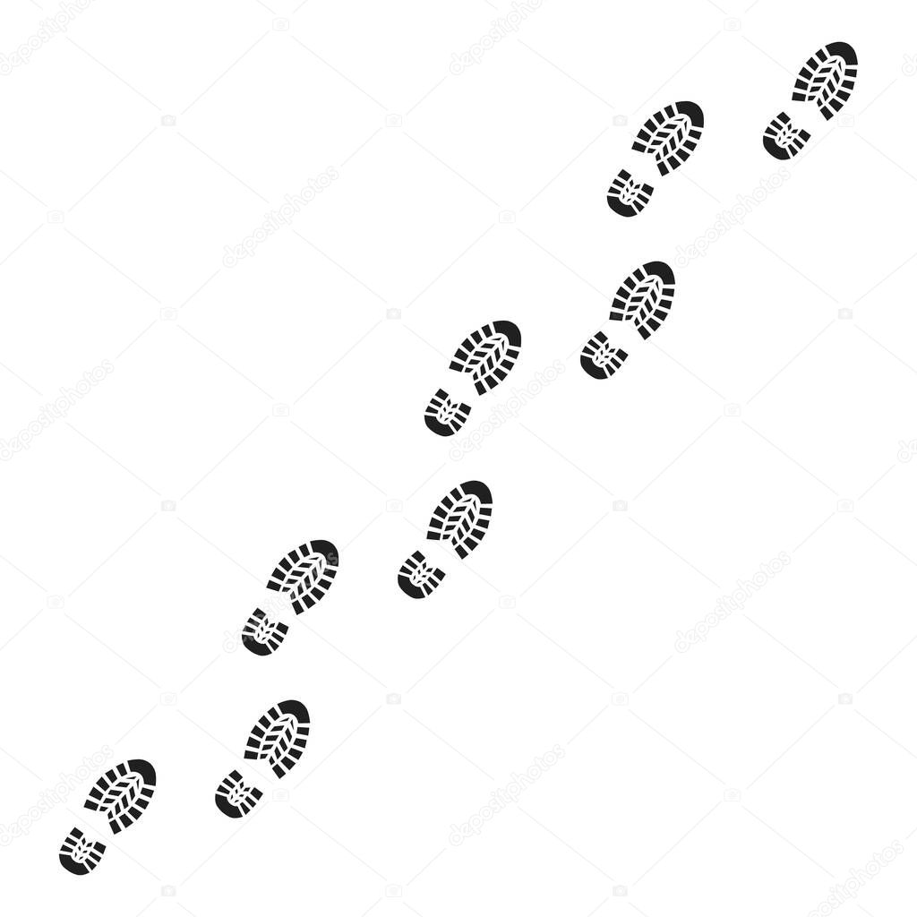 Footprint icon isolated on white background. Vector illustration