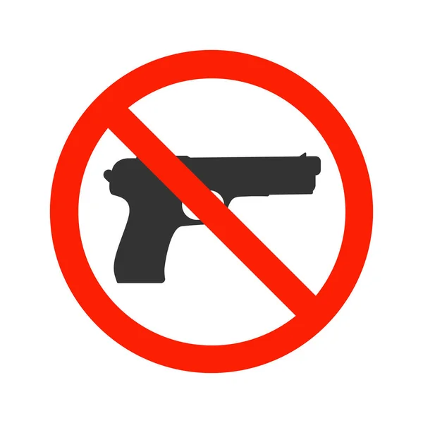 Nessuna Arma Nessuna Pistola Icona Del Simbolo Arresto Nessuna Arma — Vettoriale Stock