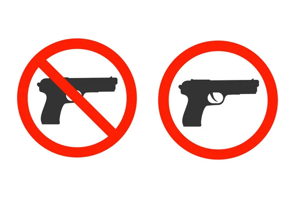 Keine Waffe Keine Waffe Kein Stop Symbol Oder Keine Schusswaffe — Stockvektor