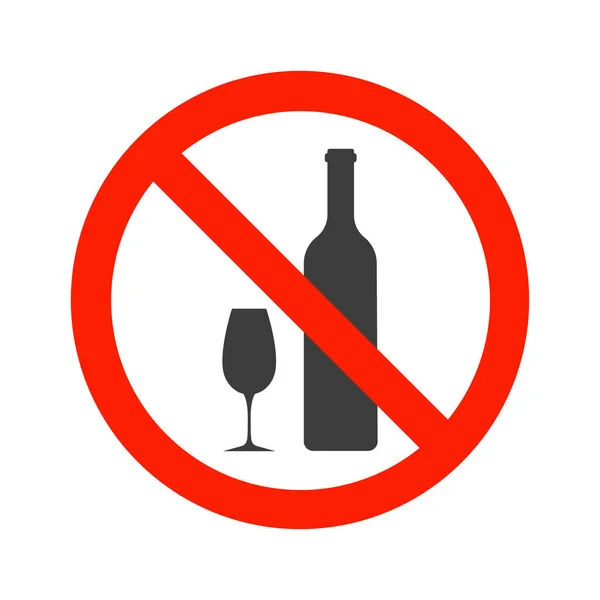 Alcohol Sign Warning Sign Isolated White Background — Stock Vector