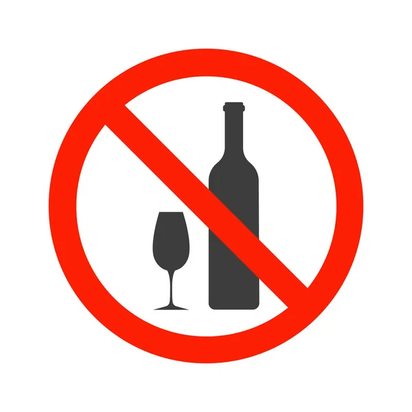 Alkol işareti yok. Beyaz arkaplanda uyarı işareti izole edildi.