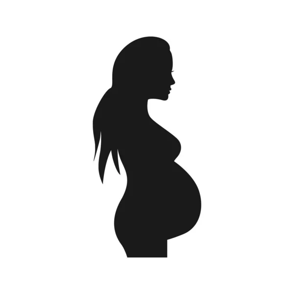 Vektorová Ilustrace Těhotné Dívky Izolované Bílém Pozadí Těhotná Žena Těhotná — Stockový vektor