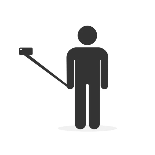 Symbol Vektorového Znaku Selfie Man Vektorová Ilustrace — Stockový vektor