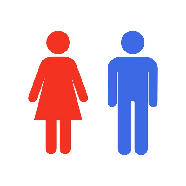男性と女性のアイコンは白地に隔離されています ベクターイラスト — ストックベクタ