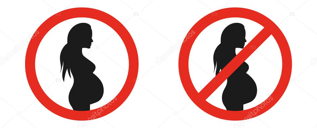 no pregnant woman sign. vector illustration on a white background.
