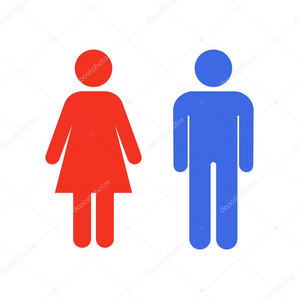 man and woman icon isolated on white background. Vector illustration.