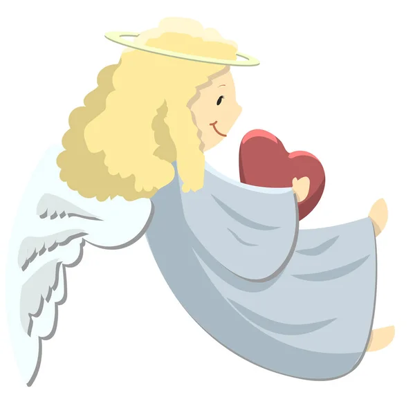 Маленький ангел з серцем — стоковий вектор