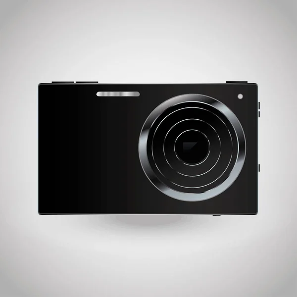 Black realistic camera — Stock Vector