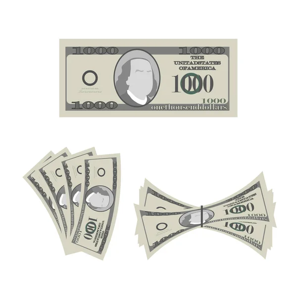 Stacks of money. Many American dollars — Stock Vector