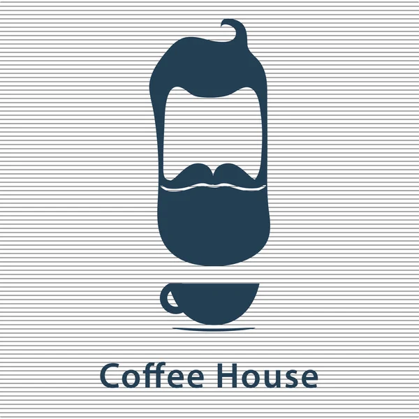 Logo CoffeeHouse con uomo — Vettoriale Stock