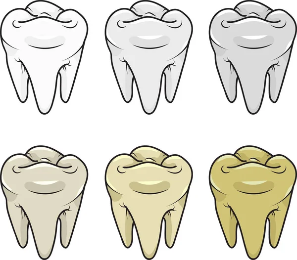 Dientes blancos y amarillos — Archivo Imágenes Vectoriales