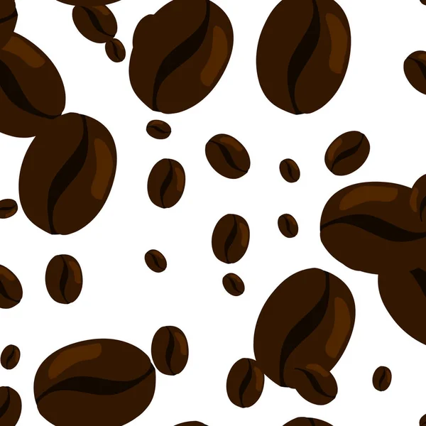 Patrón ligero con granos de café negro — Archivo Imágenes Vectoriales