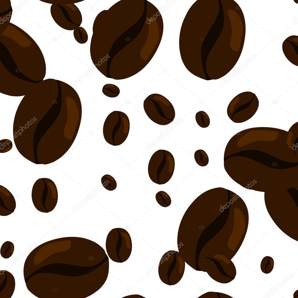 Light pattern with black coffee beans 