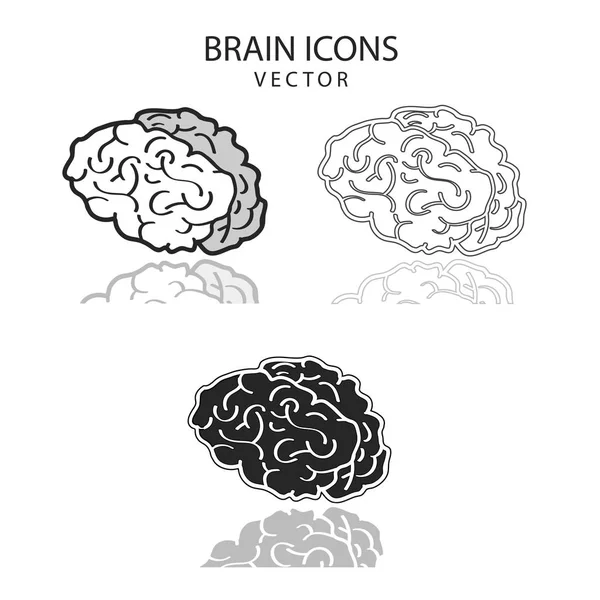 Conjunto de iconos cerebrales — Vector de stock