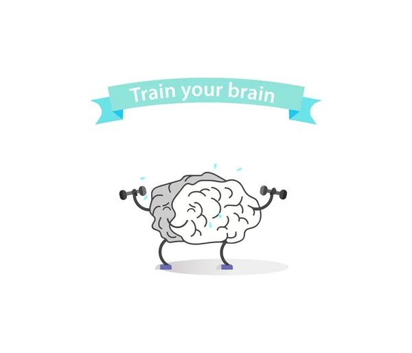Logo van sport hersenen met een lint — Stockvector