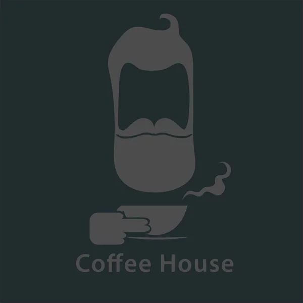 Logo con caffè — Vettoriale Stock