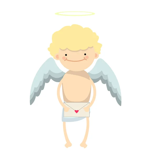 Angyal fiú karakter — Stock Vector