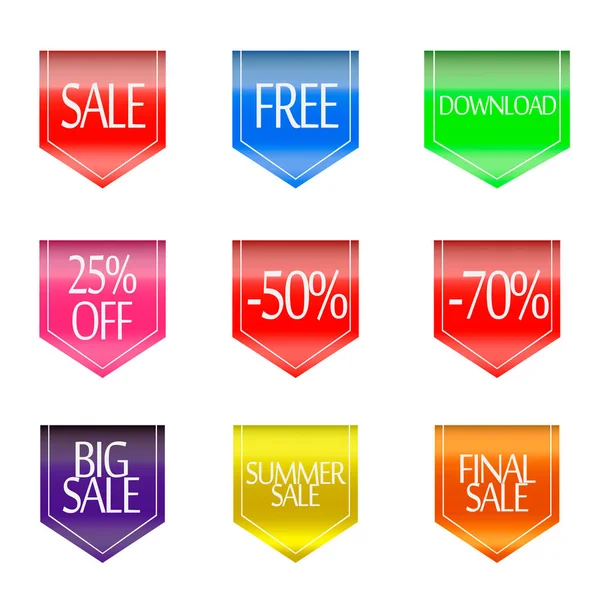 Collectie van Sale korting stijl origami Banners, Tags, Labels en emblemen — Stockvector